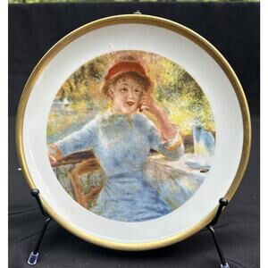 Vintage 1930 JWK Collector Plate Lady In Red Hat made in western Germany 6O